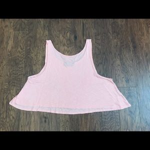 Minkpink Large Swing Crop Top Pale Pink Ribbed